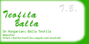 teofila balla business card